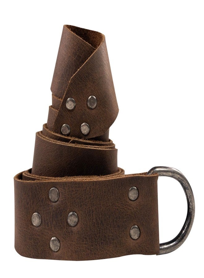 Valhalla Gear, Viking Belt for Men, Renaissance Knight Belt, Half Ring Closure, Full Grain Leather, Handmade Accessories, Bourbon Brown - Image 3